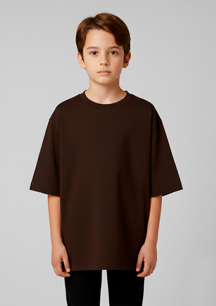 Oversized Infantil Básica Marrom