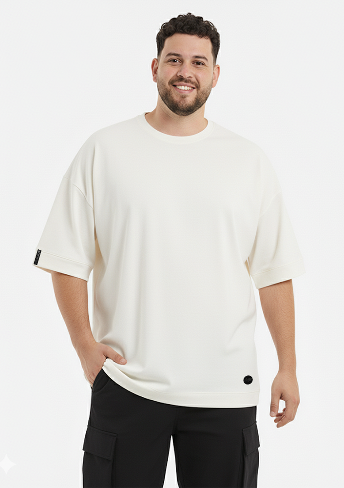 Oversized Básica Off-White Plus Size